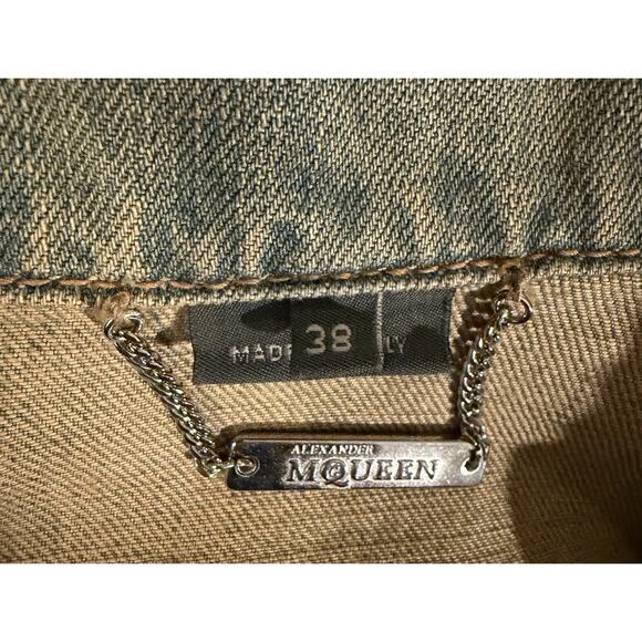 Alexander McQueen | Women’s Vintage Cropped Denim Jacket Size EU 38 / US 8 - Picture 5 of 8